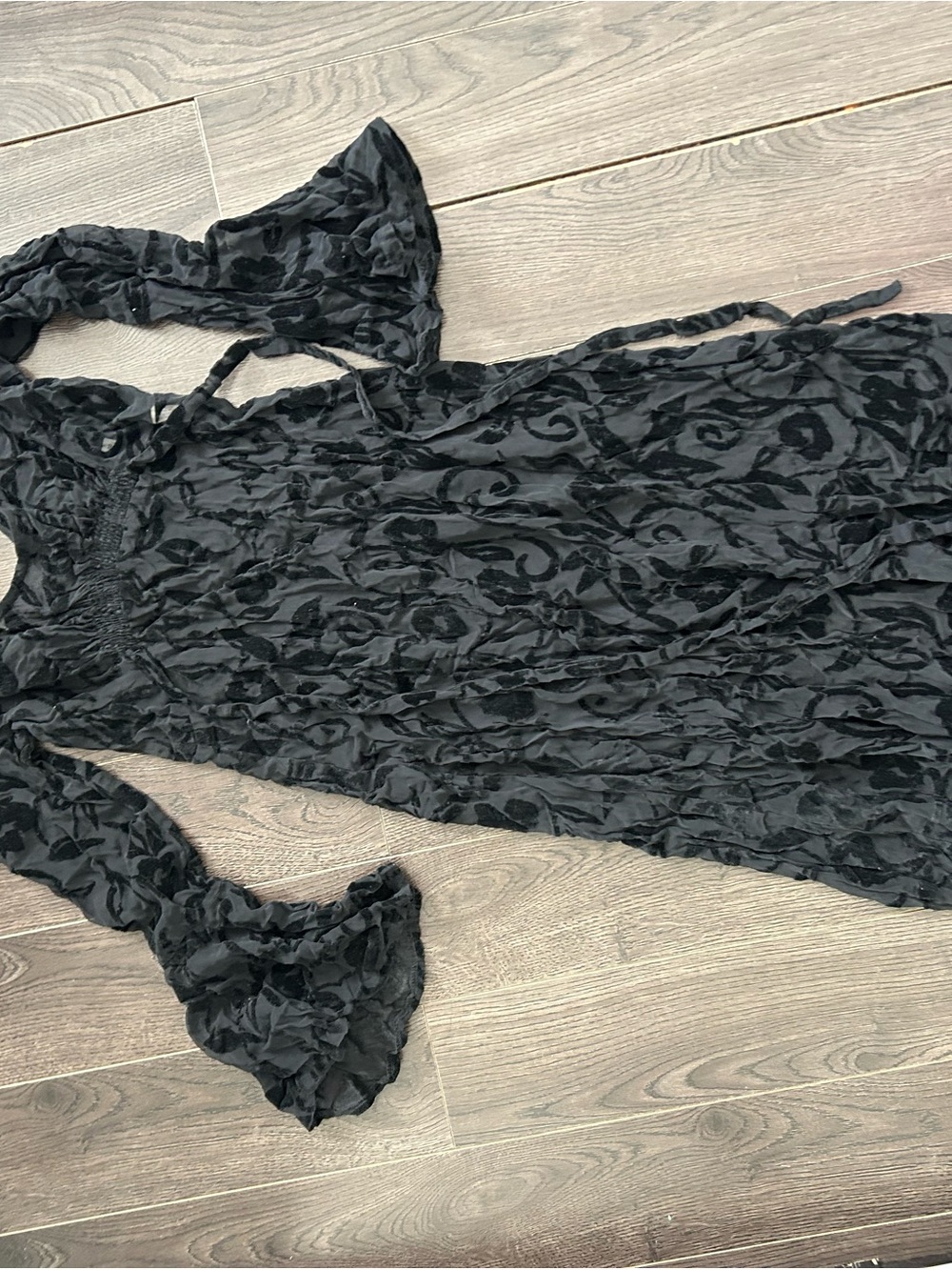 Anna Sui goth runway Floral Velvet Maxi Dress  8 - Picture 9 of 16